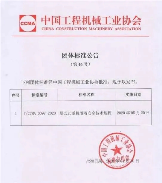 壓縮機行業(yè)標準發(fā)布:《塔式起重機附著安全技術規(guī)程》5月20日起實施